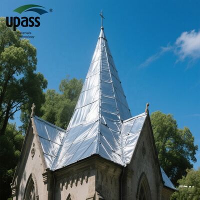 방수 멤브레인용 내후성 노화 방지 알루미늄 PET 플라스틱 필름, 따뜻한 지붕 실링 반사 UV 차단 절단