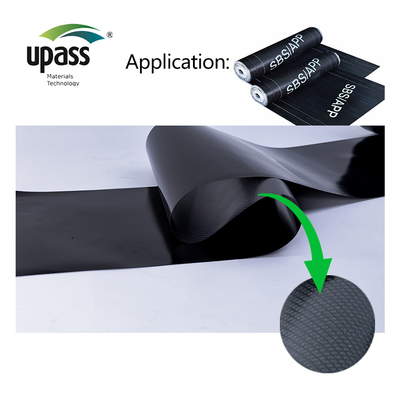 HDPE 크로스 라미네이트 필름 자기 접착성 폴리머 변형 비텀 방수막용 플라스틱 표면 재료